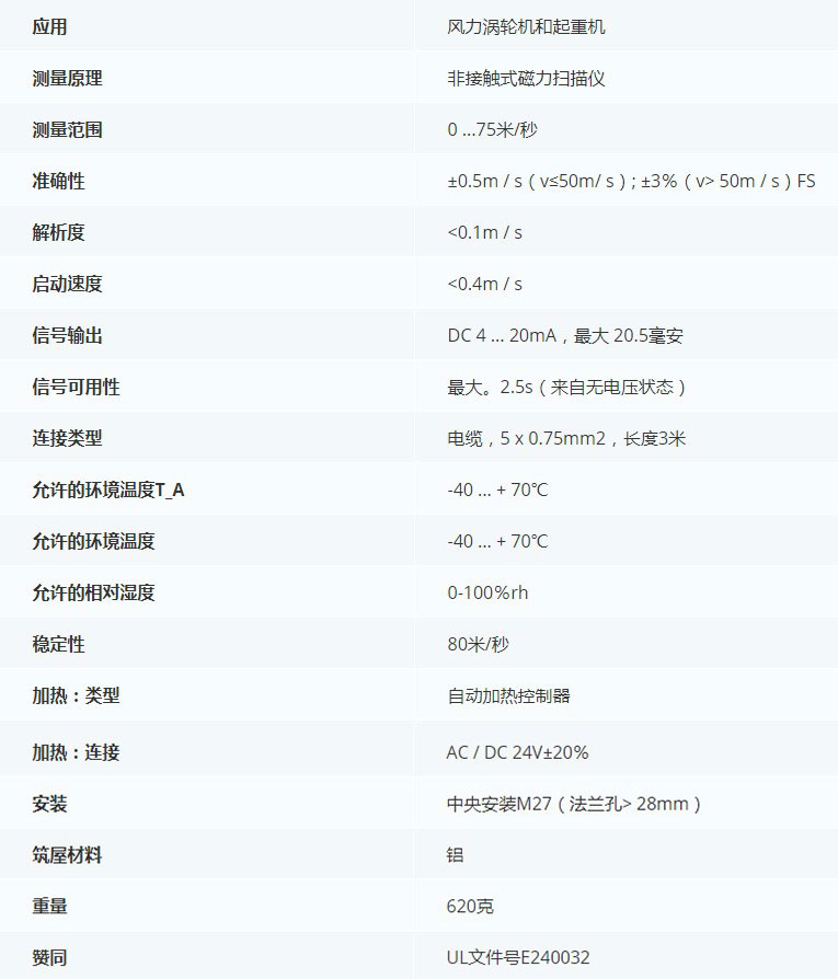 德***科瑞文Kriwan INT10風速傳感器13N290S21技術(shù)參數(shù)