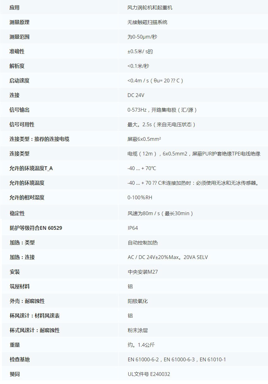 德***科瑞文Kriwan INT10 OC風速傳感器13N293S25技術參數(shù)
