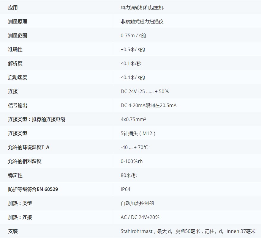 德***科瑞文KriwanINT10風(fēng)速傳感器13N290S22技術(shù)參數(shù)