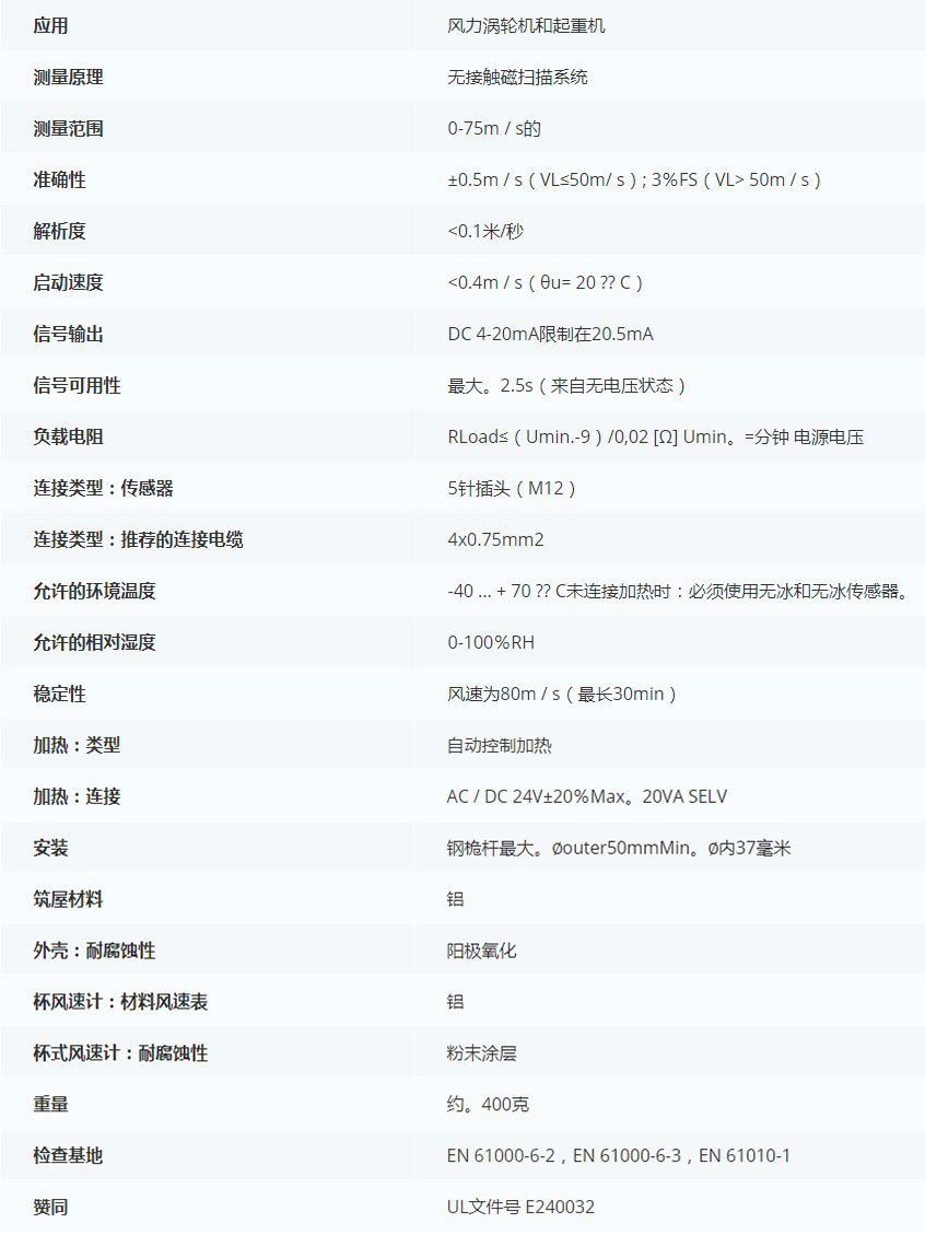 德***科瑞文KriwanINT10風(fēng)速傳感器13N290S22技術(shù)參數(shù)